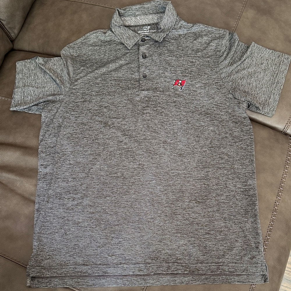 Tampa Bay Buccaneers Vineyard Vines Charcoal/White Performance Polo Shirt